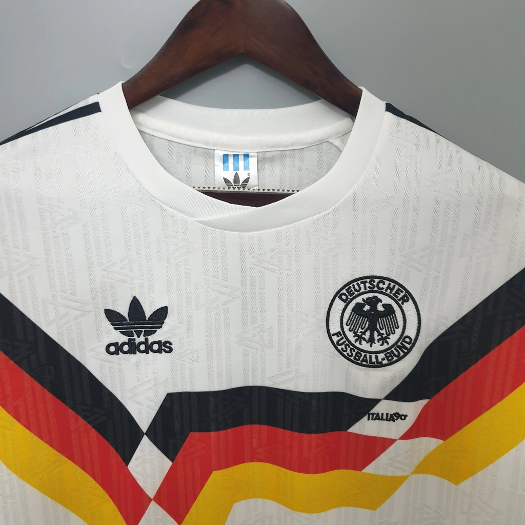 Camisa Alemanha Home 1990 - Retrô Adidas Masculino - Branco