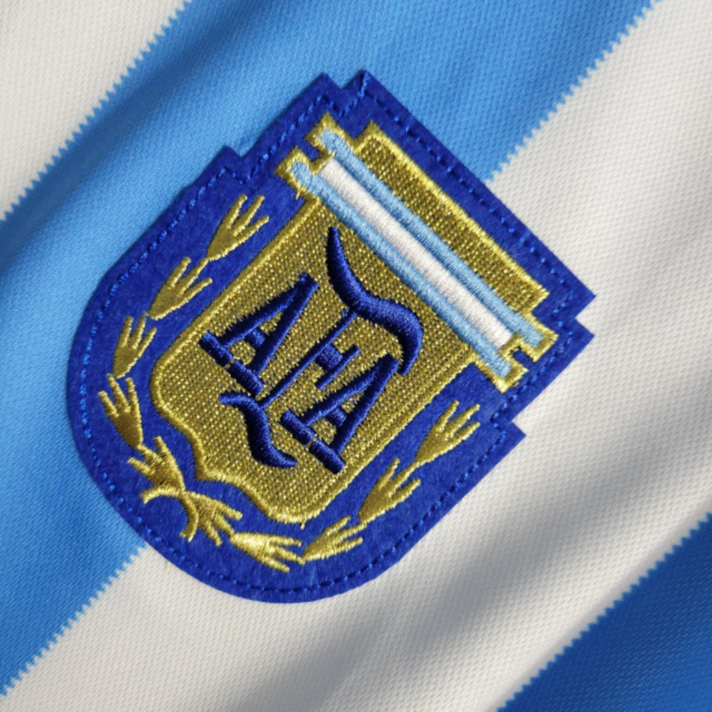 Camisa Argentina Home 1986 - Retrô Le Coq Sportif Masculino - Azul e Branco