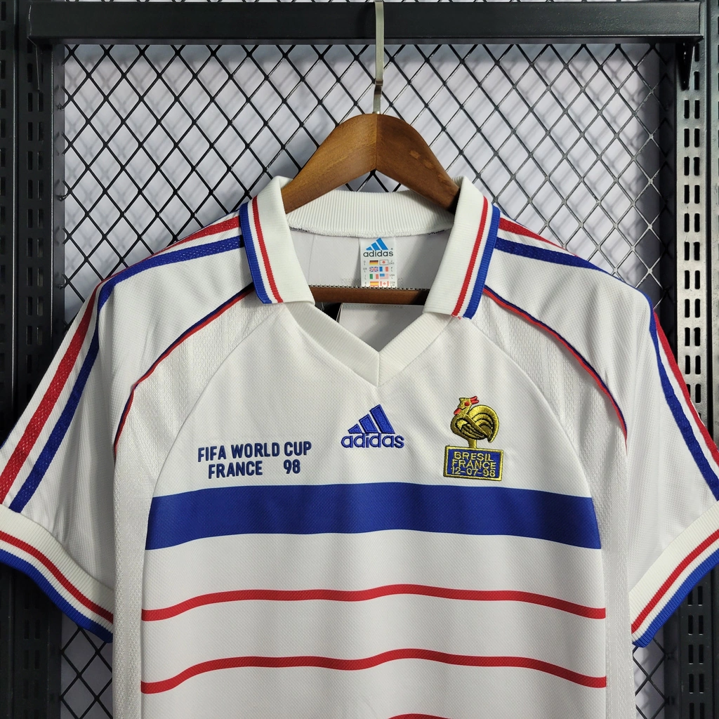 Camisa França Away 1998 - Retrô Adidas Masculino - Branco