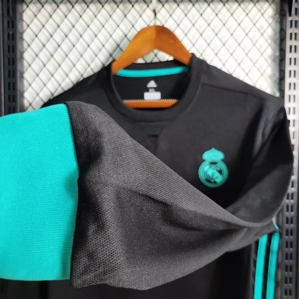 Camisa Real Madrid Away 2017/18 Manga Longa - Retrô Adidas Masculina - Preta