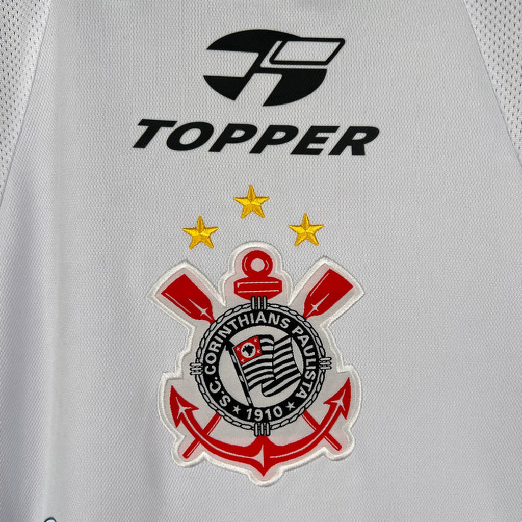 Camisa Corinthians Home Mundial 2000/01 - Retrô Topper Masculino - Branco