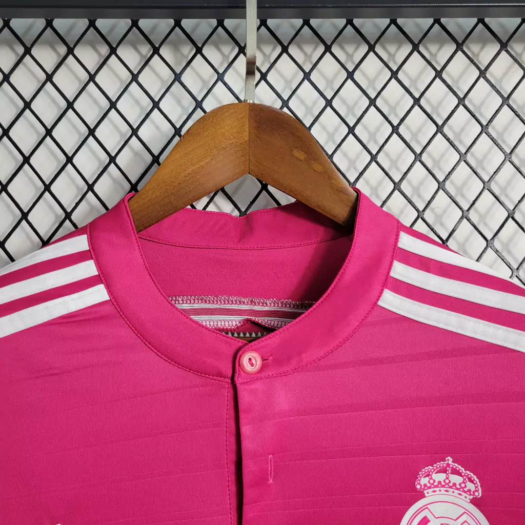 Camisa Real Madrid Away 2014/15 Manga Longa - Retrô Adidas Masculina - Rosa