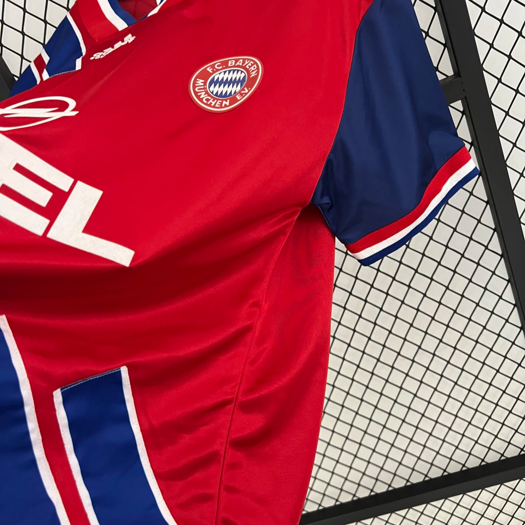 Camisa Bayern de Munique Home 1993/95 - Retrô Adidas Masculino - Vermelho e Azul