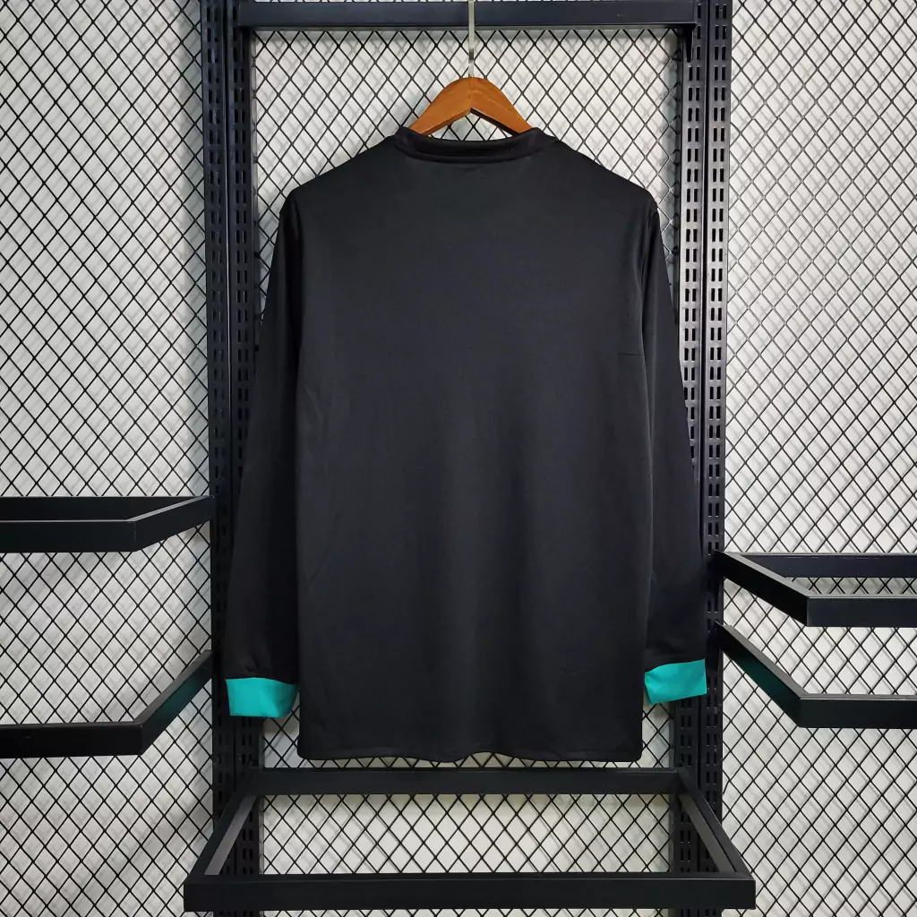 Camisa Real Madrid Away 2017/18 Manga Longa - Retrô Adidas Masculina - Preta