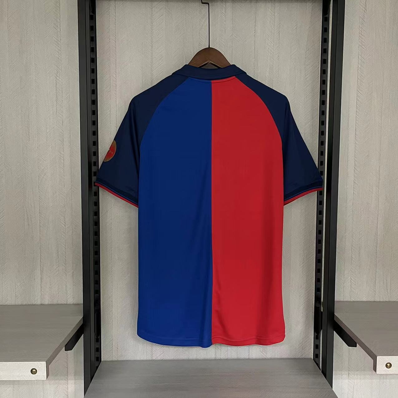 Camisa Barcelona Home 1999/00 - Retrô Nike Masculino - Azul e Grená