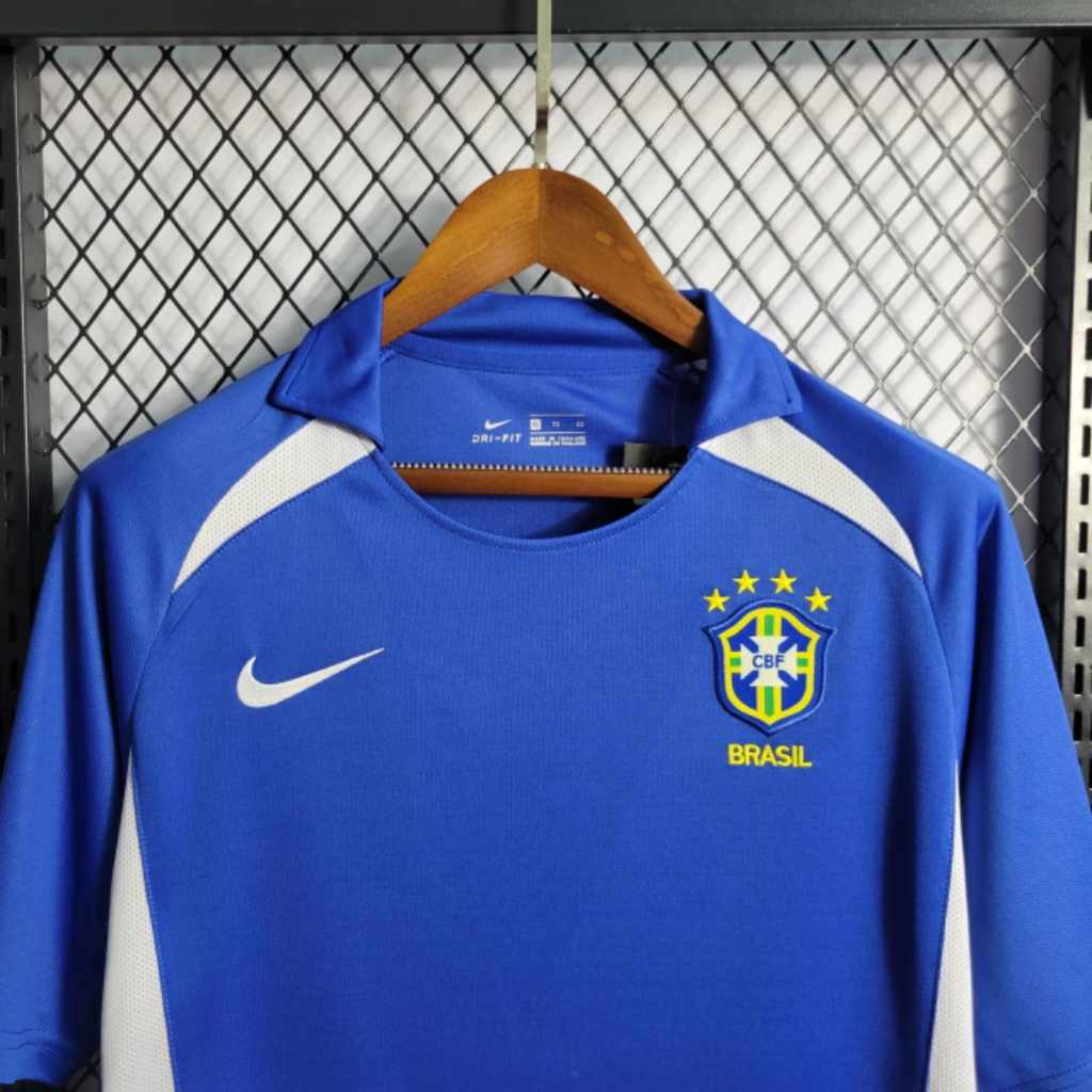 Camisa Brasil Away 2002 - Retrô Nike Masculino - Azul