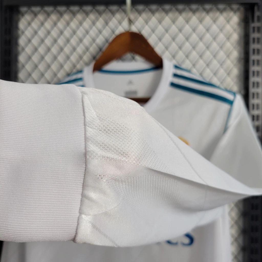 Camisa Real Madrid Home 2017/18 Manga Longa - Retrô Adidas Masculina - Branca