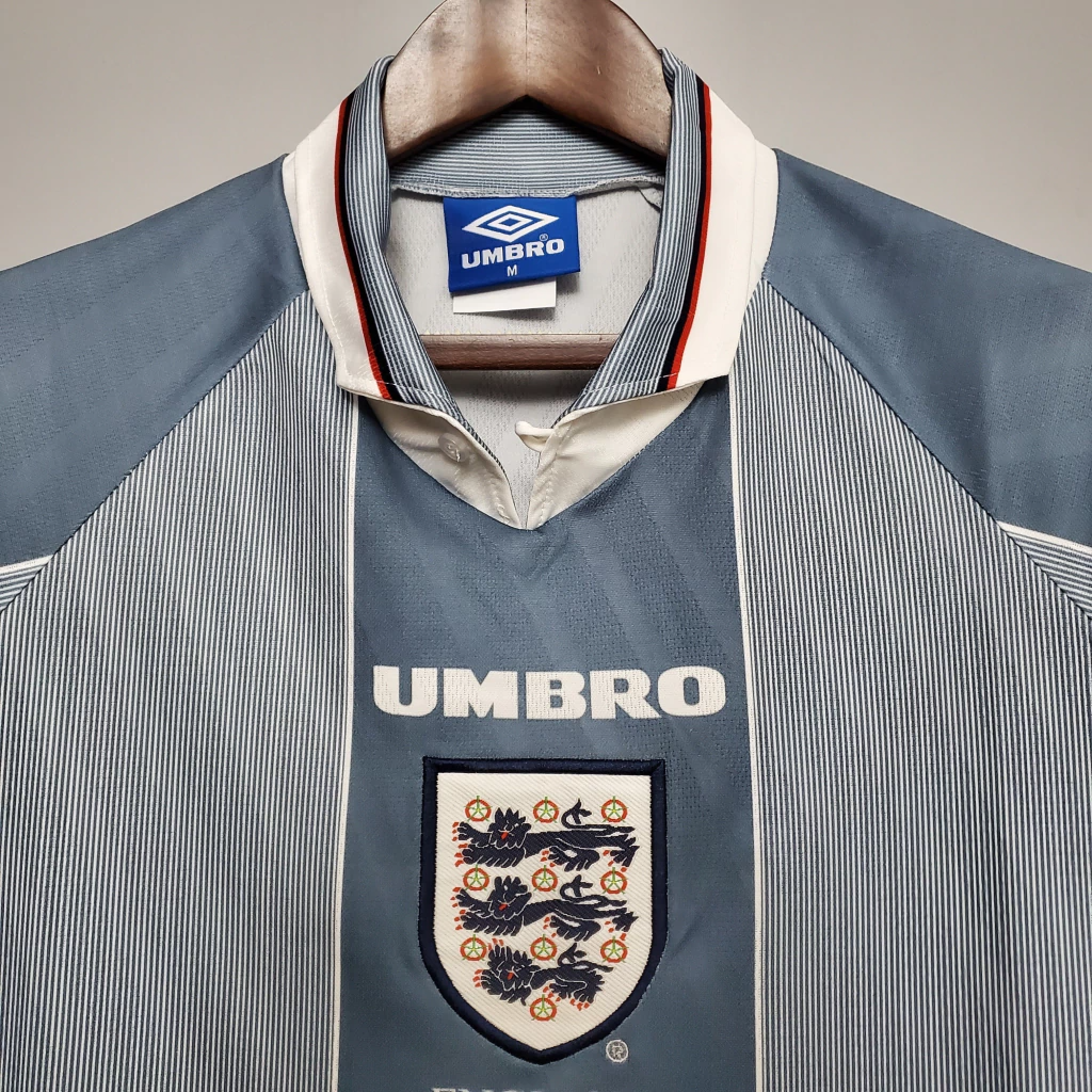 Camisa Inglaterra Away 1996 - Retrô Umbro Masculino - Cinza