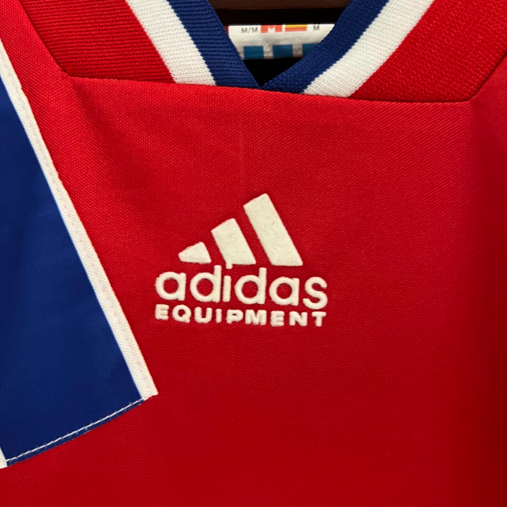 Camisa Bayern de Munique Home 1993/95 - Retrô Adidas Masculino - Vermelho e Azul