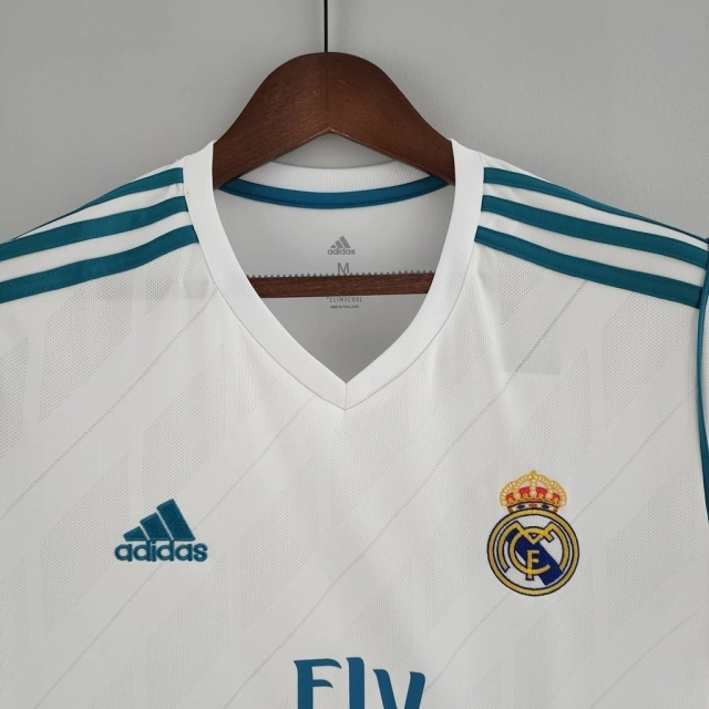 Camisa Real Madrid Home 2017/18 - Retrô Adidas Masculina - Branca