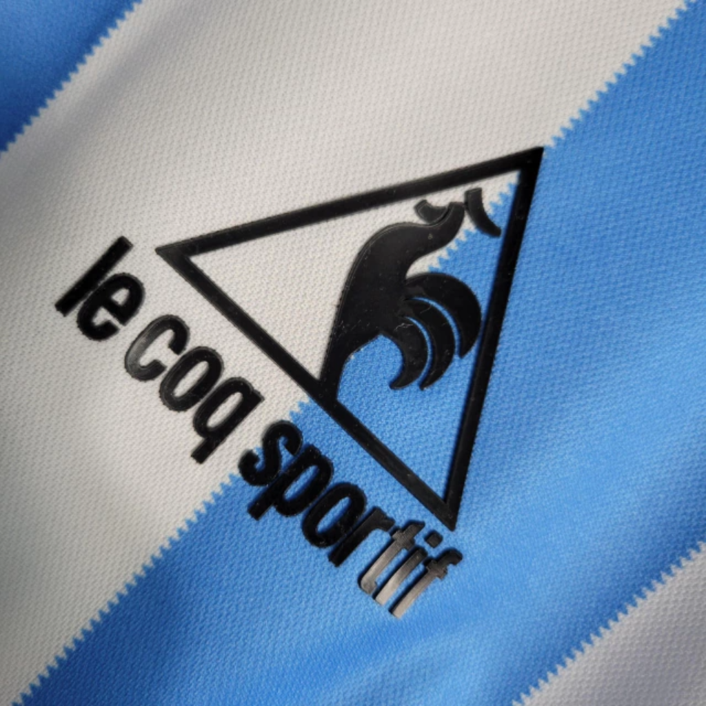 Camisa Argentina Home 1986 - Retrô Le Coq Sportif Masculino - Azul e Branco