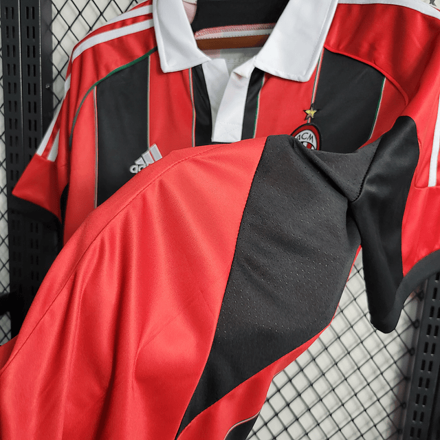 Camisa AC Milan Home 2012/13 - Retrô Adidas Masculino - Vermelho e Preto