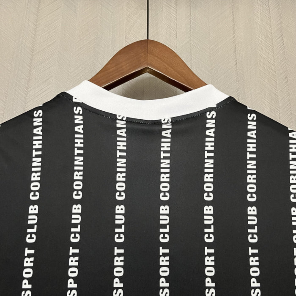 Camisa Corinthians Away 1994/95 - Retrô Finta Masculino - Preto e Branco
