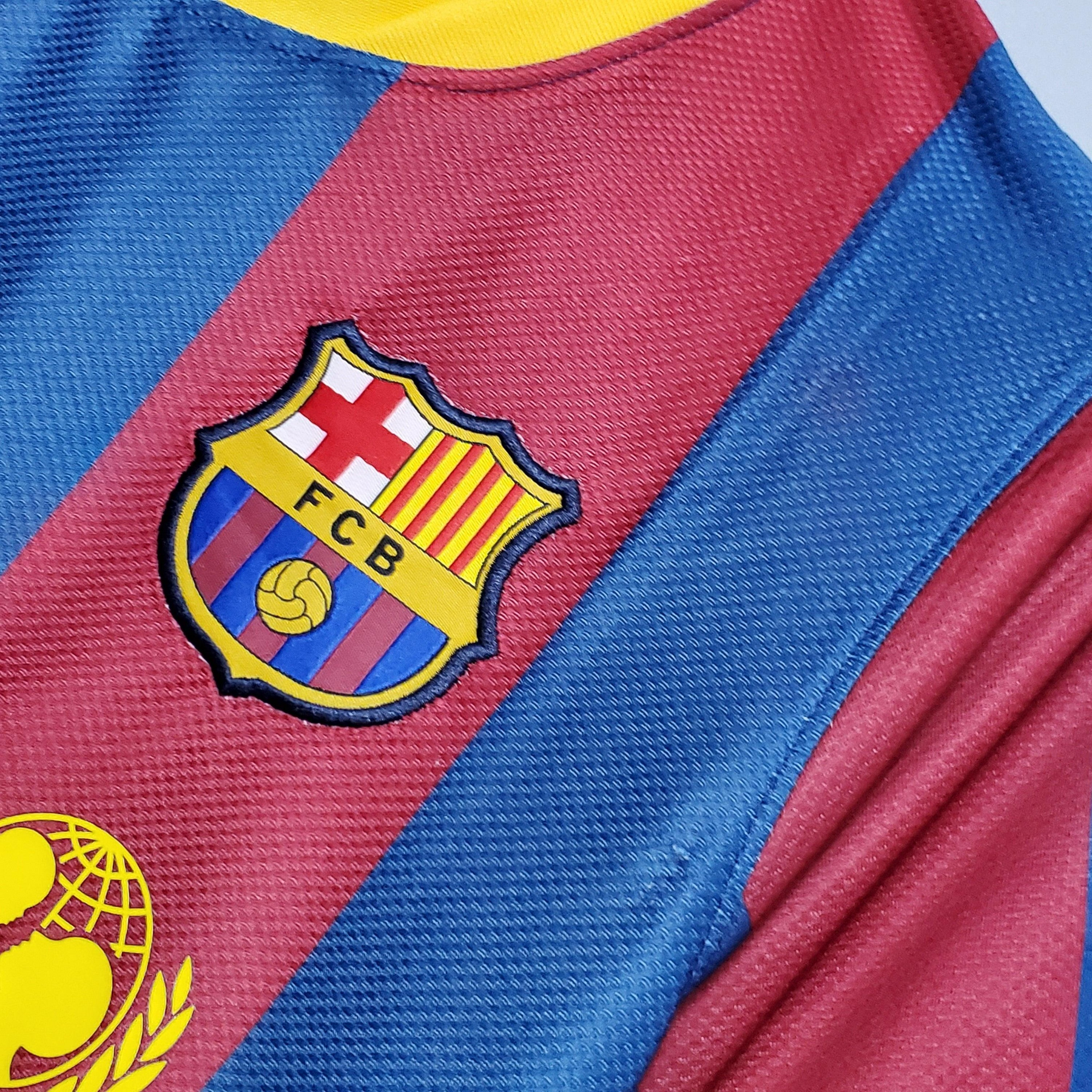 Camisa Barcelona Home 2010/11 - Retrô Nike Masculino - Vermelho e Azul