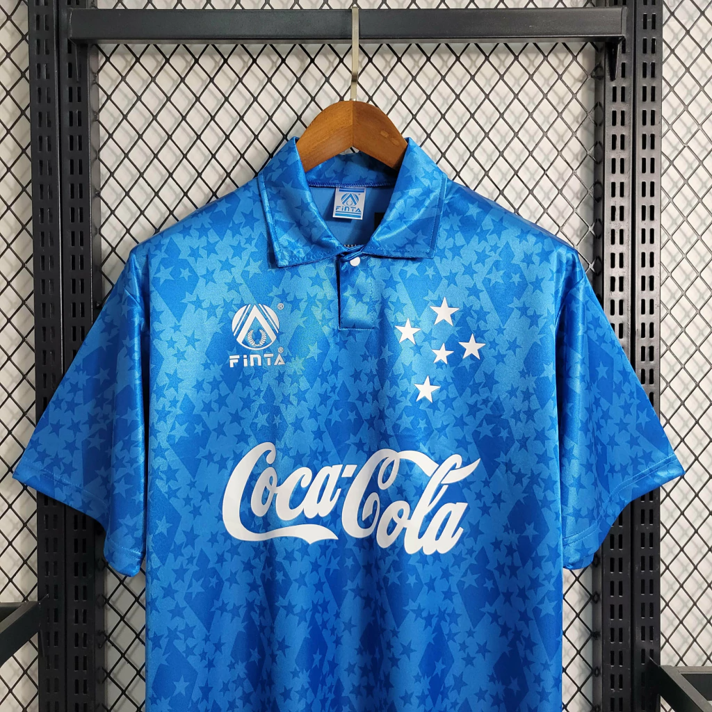 Camisa Cruzeiro Home 1993/94 - Retrô Finta Masculino - Azul