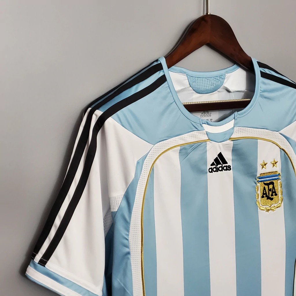 Camisa Argentina Home 2006 - Retrô Adidas Masculino - Azul e Branco