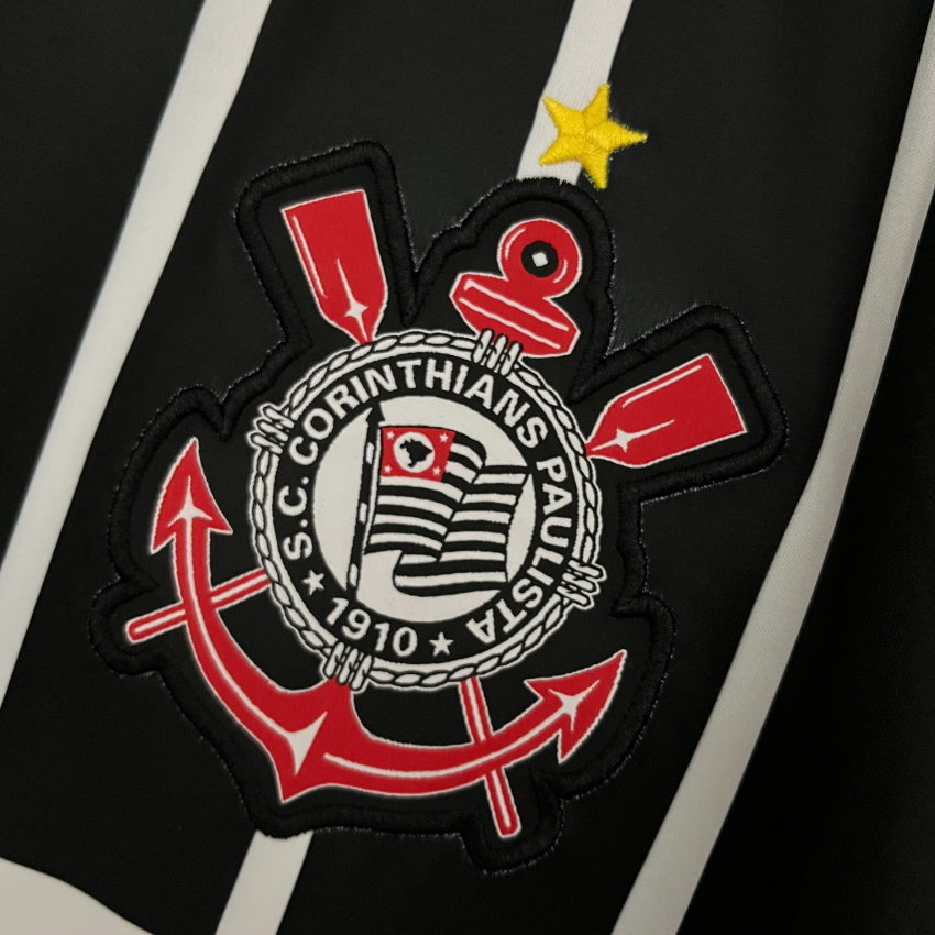 Camisa Corinthians Away 1996/97 - Retrô Penalty Masculino - Preto e Branco