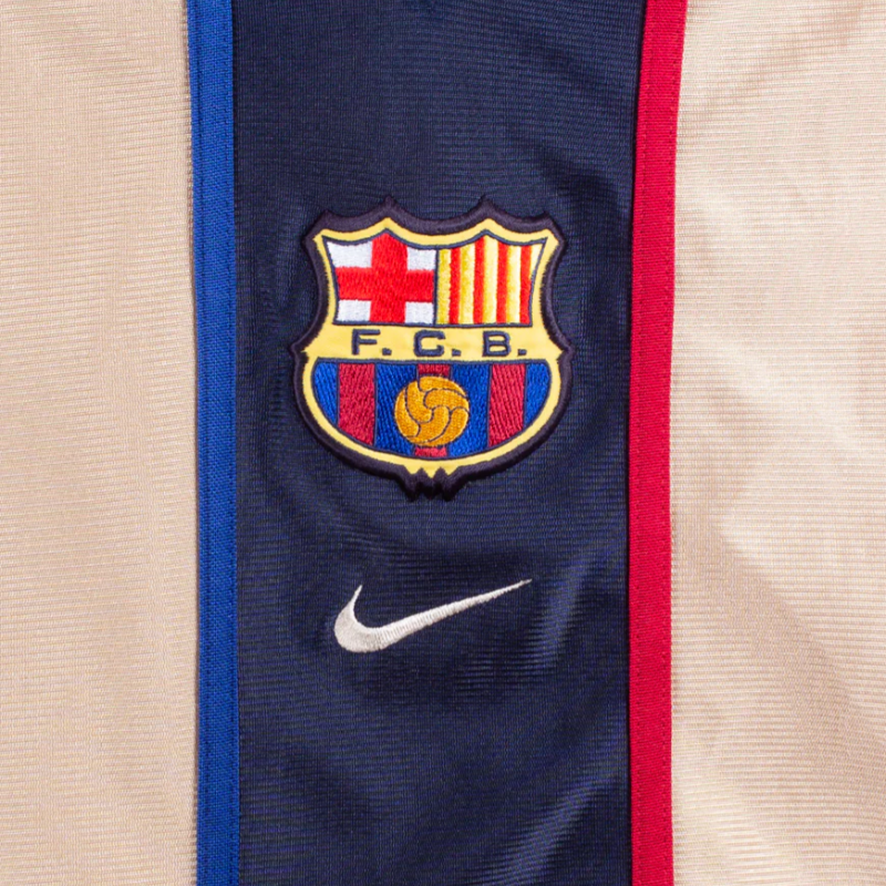Camisa Barcelona Away 2001/02 - Retrô Nike Masculino - Bege