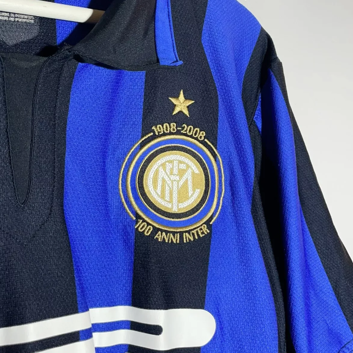 Camisa Inter de Milão Home 2007/08 - Retrô Nike Masculino - Preto e Azul