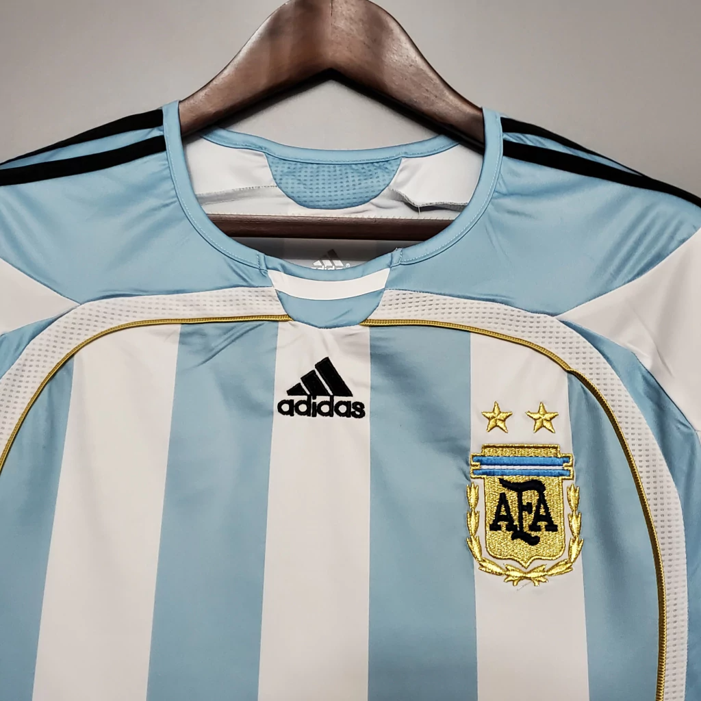 Camisa Argentina Home 2006 - Retrô Adidas Masculino - Azul e Branco