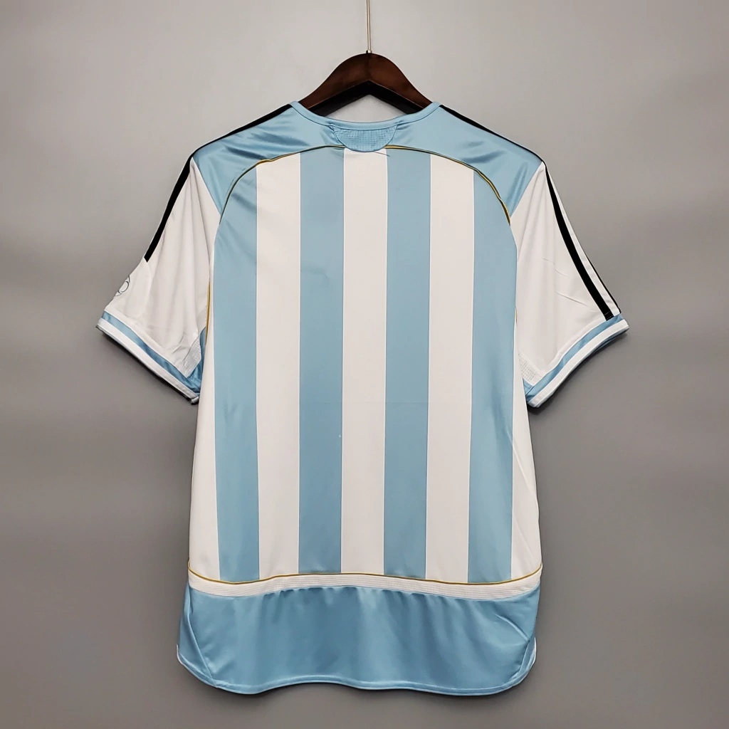 Camisa Argentina Home 2006 - Retrô Adidas Masculino - Azul e Branco