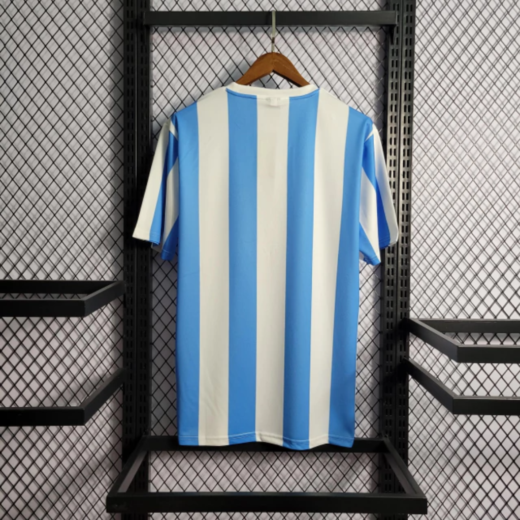 Camisa Argentina Home 1986 - Retrô Le Coq Sportif Masculino - Azul e Branco