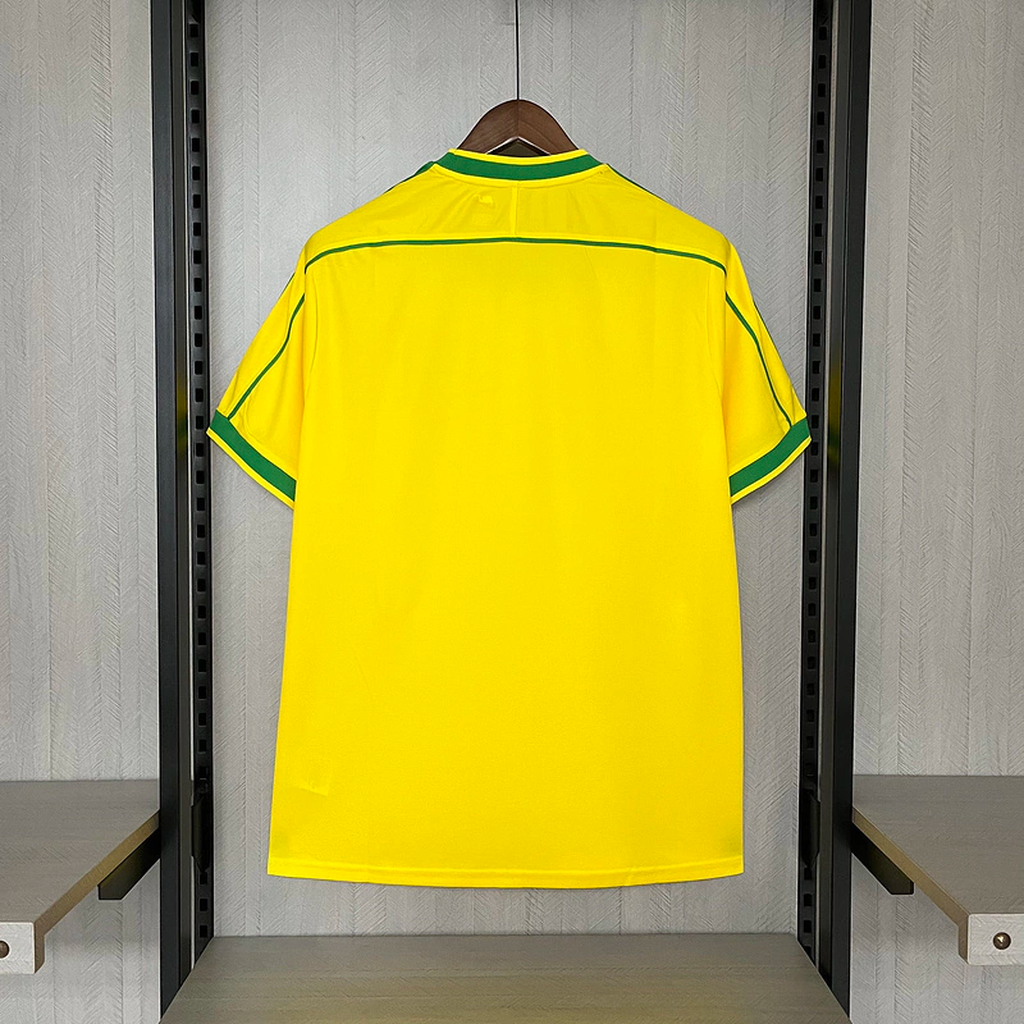 Camisa Brasil Home 1998 - Retrô Nike Masculino - Amarelo