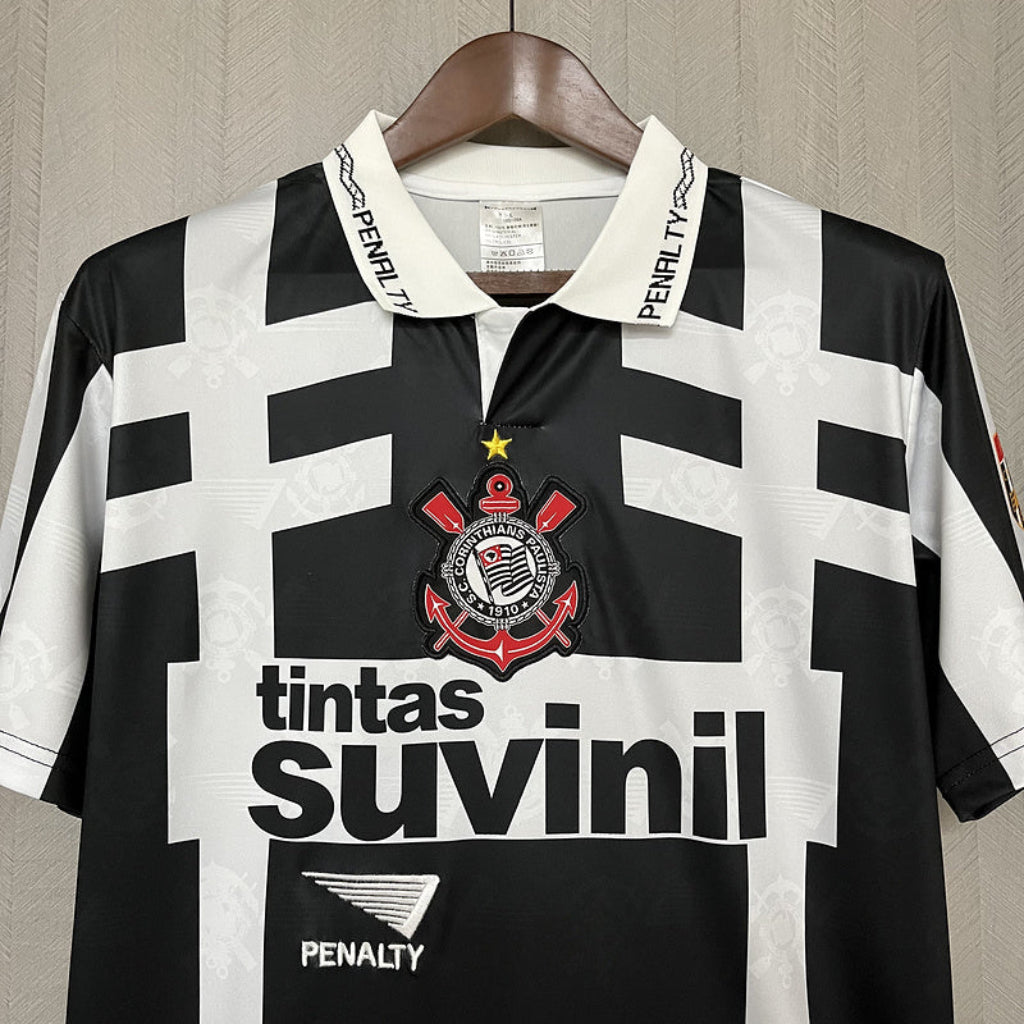 Camisa Corinthians Away 1995/96 - Retrô Penalty Masculino - Preto e Branco