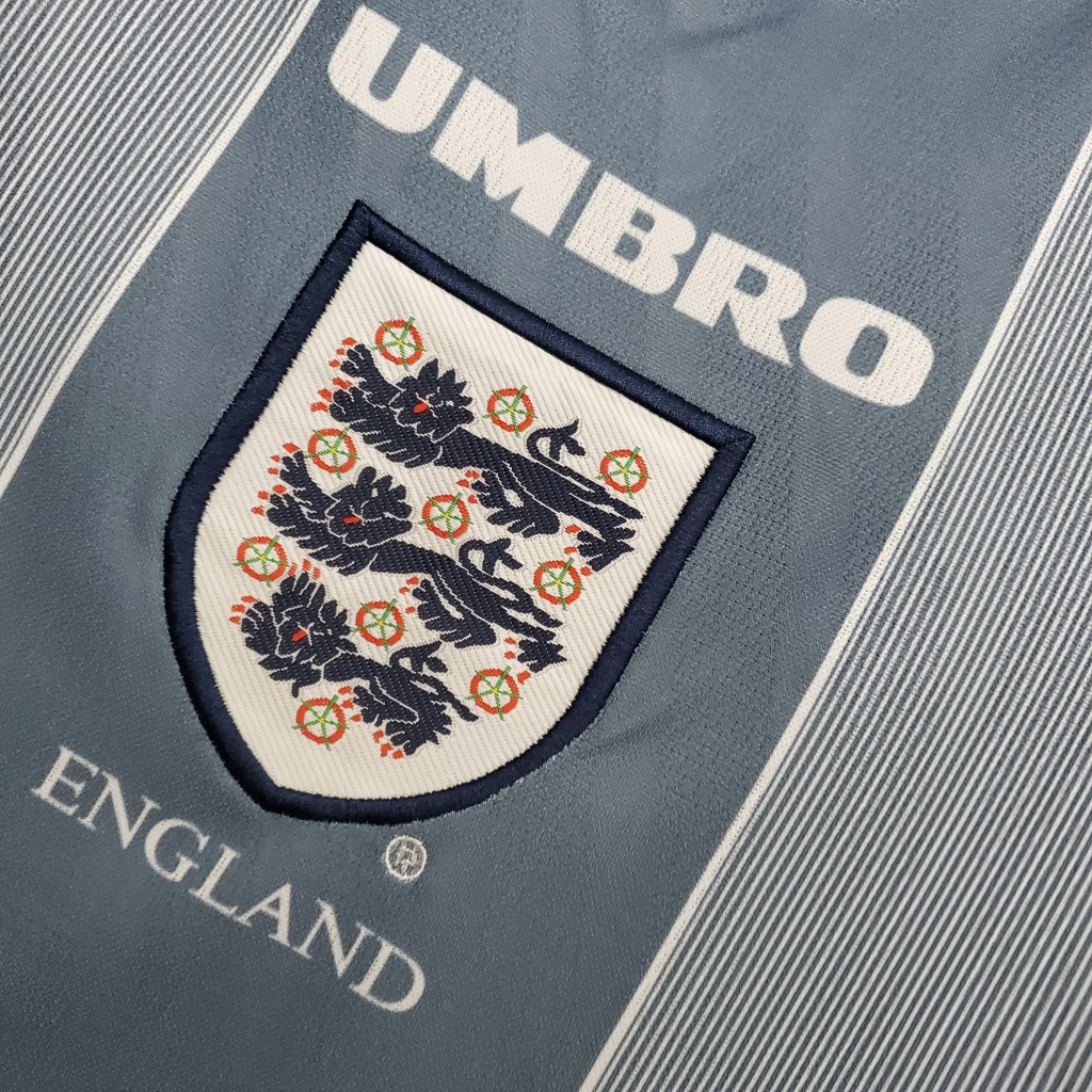 Camisa Inglaterra Away 1996 - Retrô Umbro Masculino - Cinza