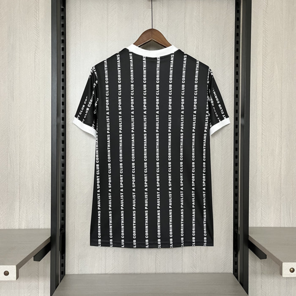 Camisa Corinthians Away 1994/95 - Retrô Finta Masculino - Preto e Branco