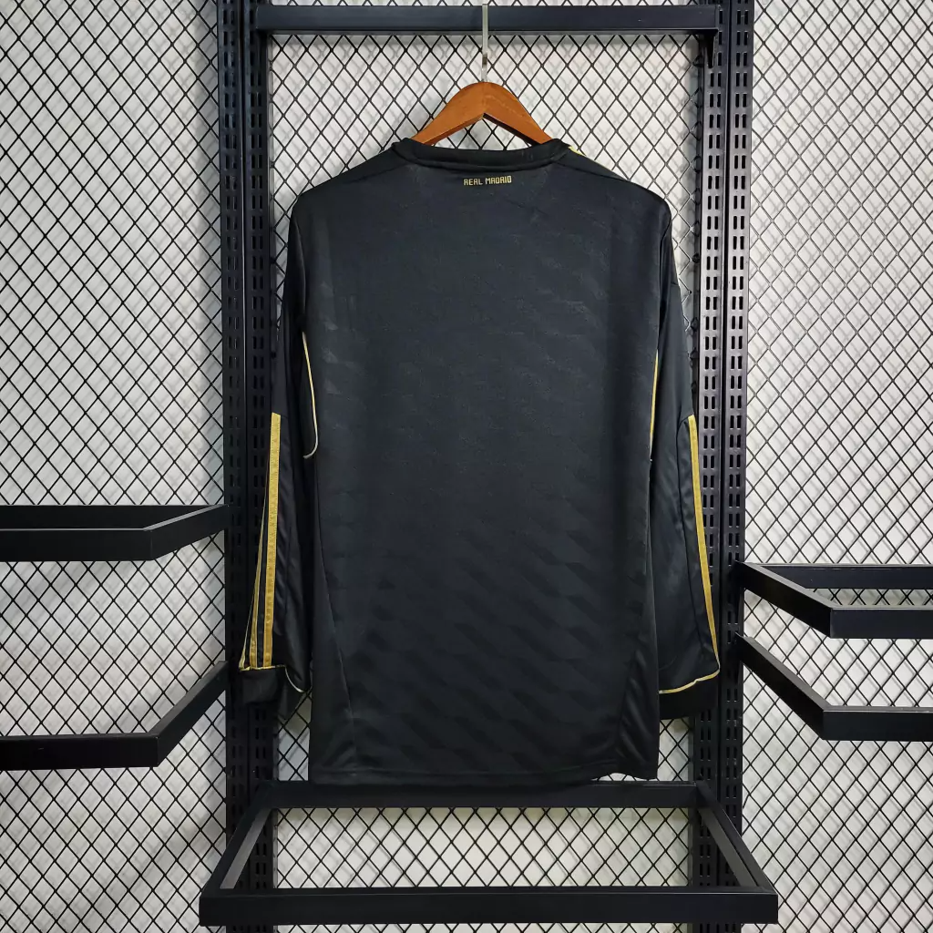 Camisa Real Madrid Away 2011/12 Manga Longa - Retrô Adidas Masculina - Preta