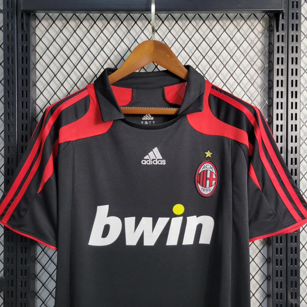 Camisa AC Milan Third 2007/08 - Retrô Adidas Masculino - Preto