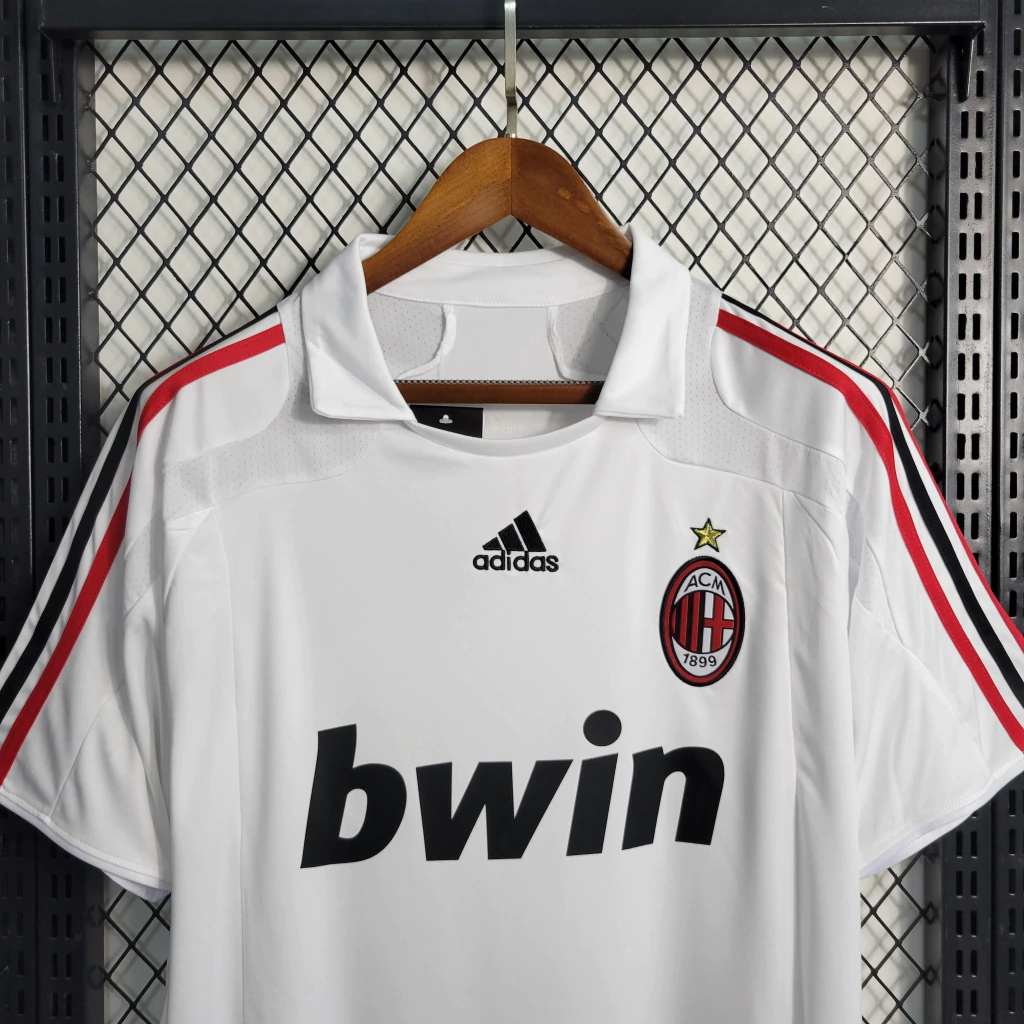 Camisa AC Milan Away 2007/08 - Retrô Adidas Masculino - Branco