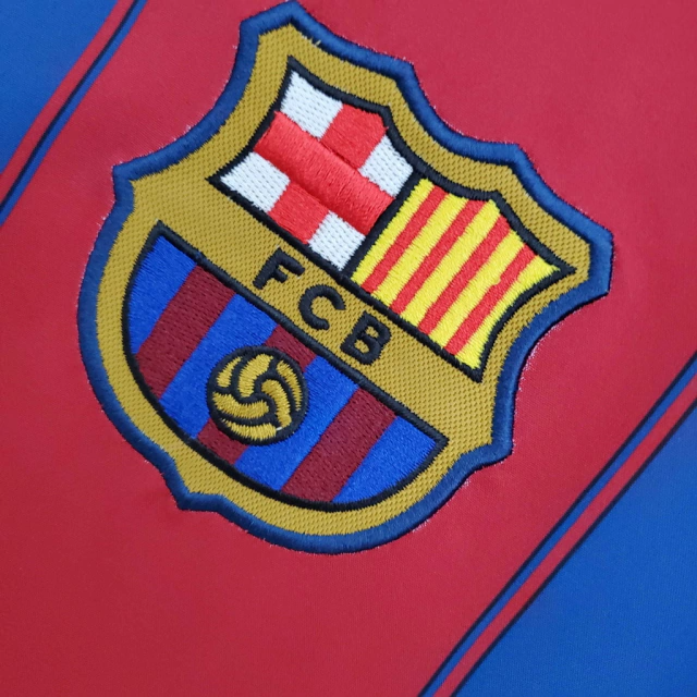 Camisa Barcelona Home 2003/04 - Retrô Nike Masculino - Azul e Grená