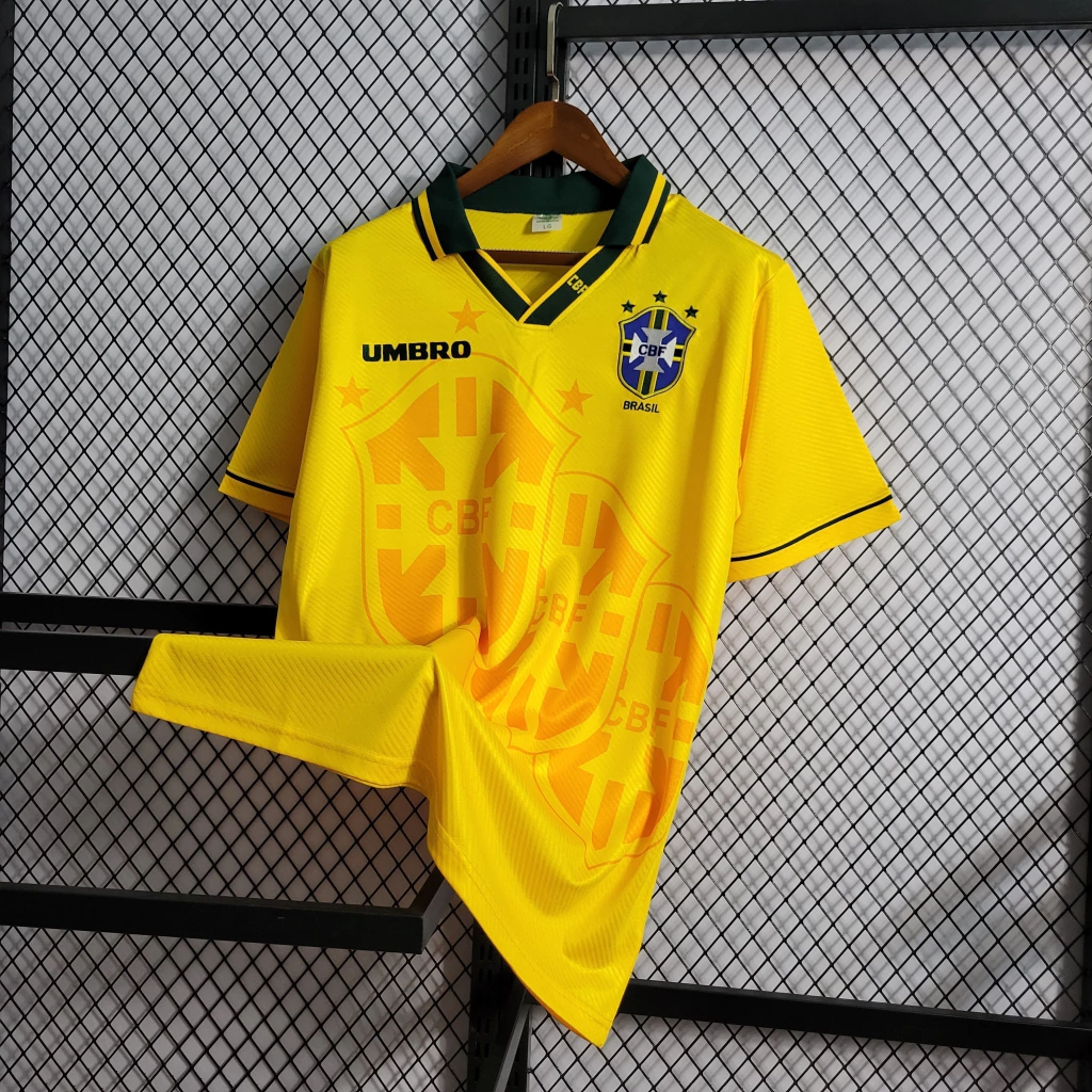 Camisa Brasil Home 1994 - Retrô Umbro Masculino - Amarelo