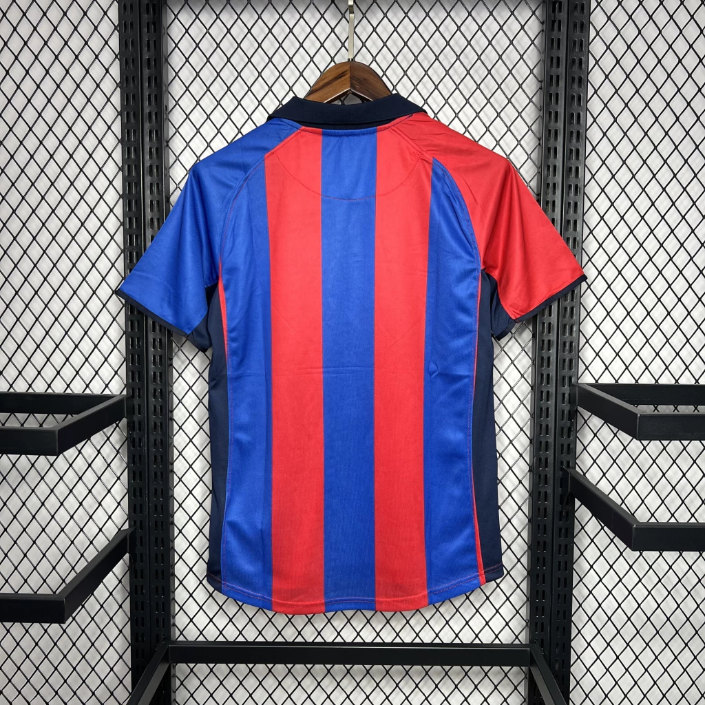 Camisa Barcelona Home 2001/02 - Retrô Nike Masculino - Azul e Grená