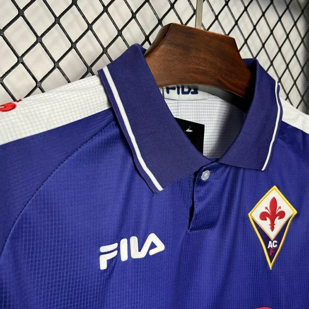 Camisa Fiorentina Home 1998/99 - Retrô Fila Masculino - Roxo e branco