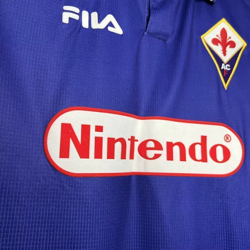 Camisa Fiorentina Home 1998/99 - Retrô Fila Masculino - Roxo e branco