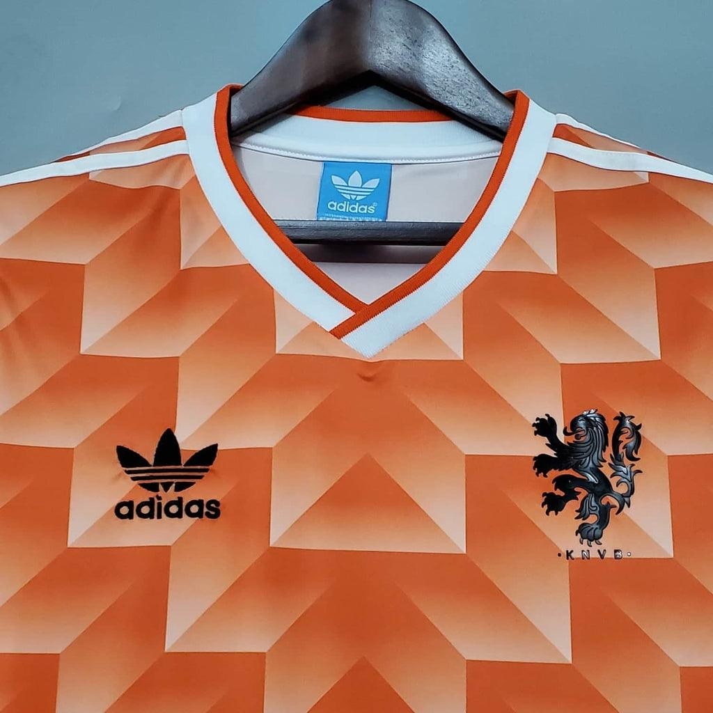 Camisa Holanda Home 1988 - Retrô Adidas Masculino - Laranja
