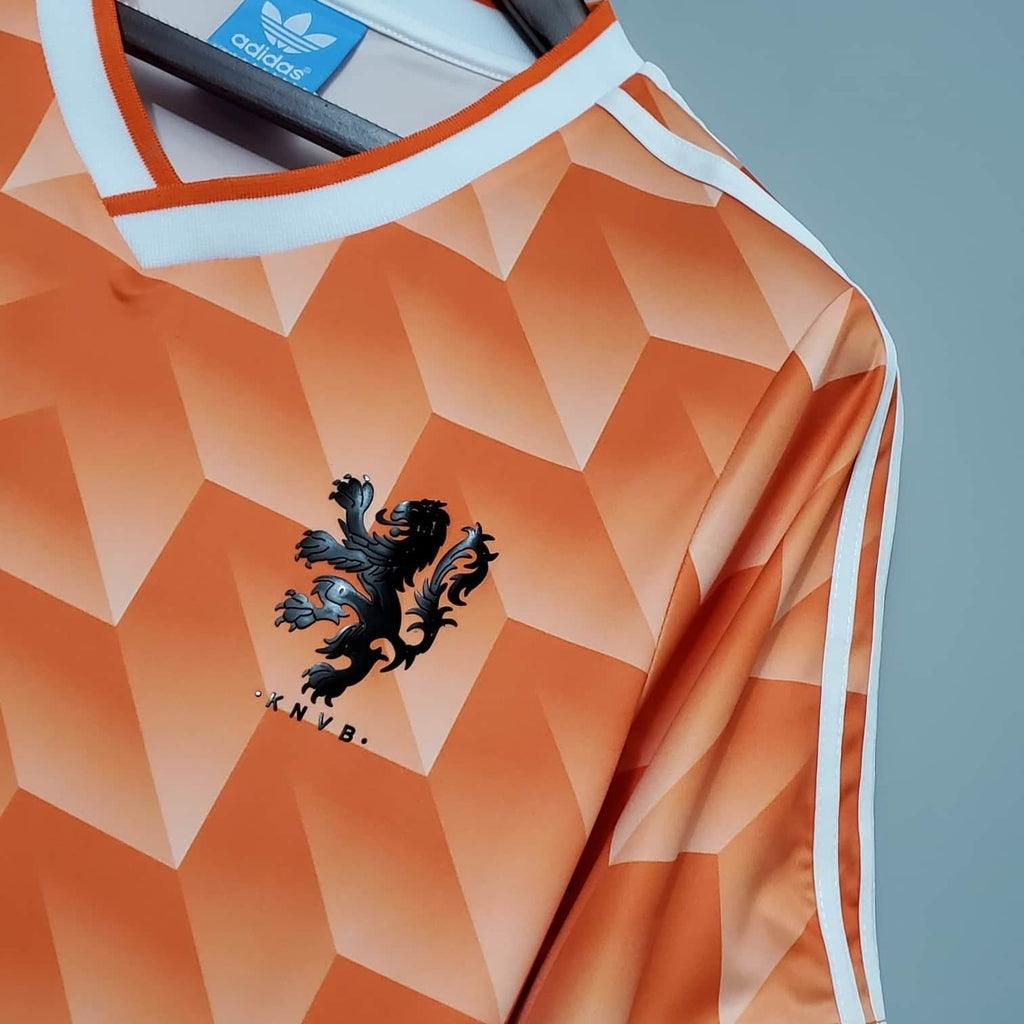 Camisa Holanda Home 1988 - Retrô Adidas Masculino - Laranja