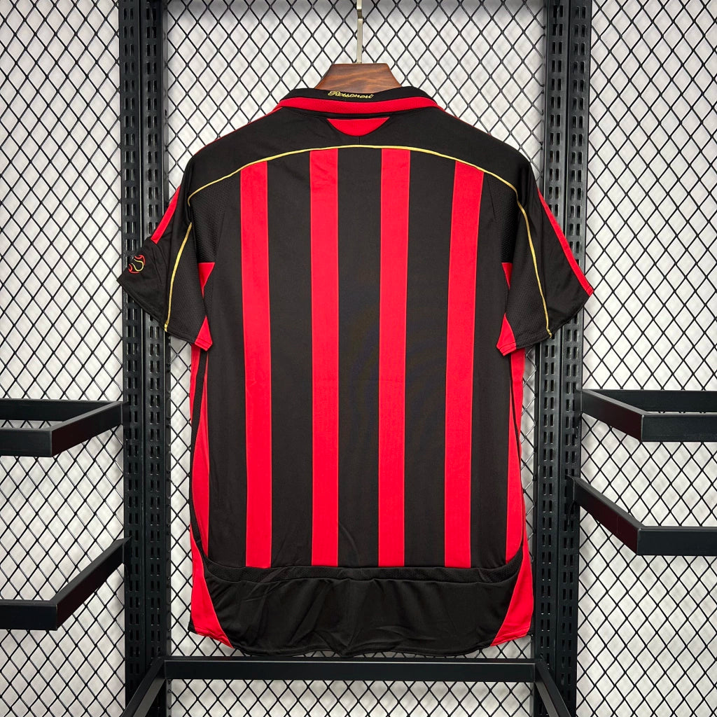 Camisa AC Milan Home 2006/07 - Retrô Adidas Masculino - Preto e Vermelho