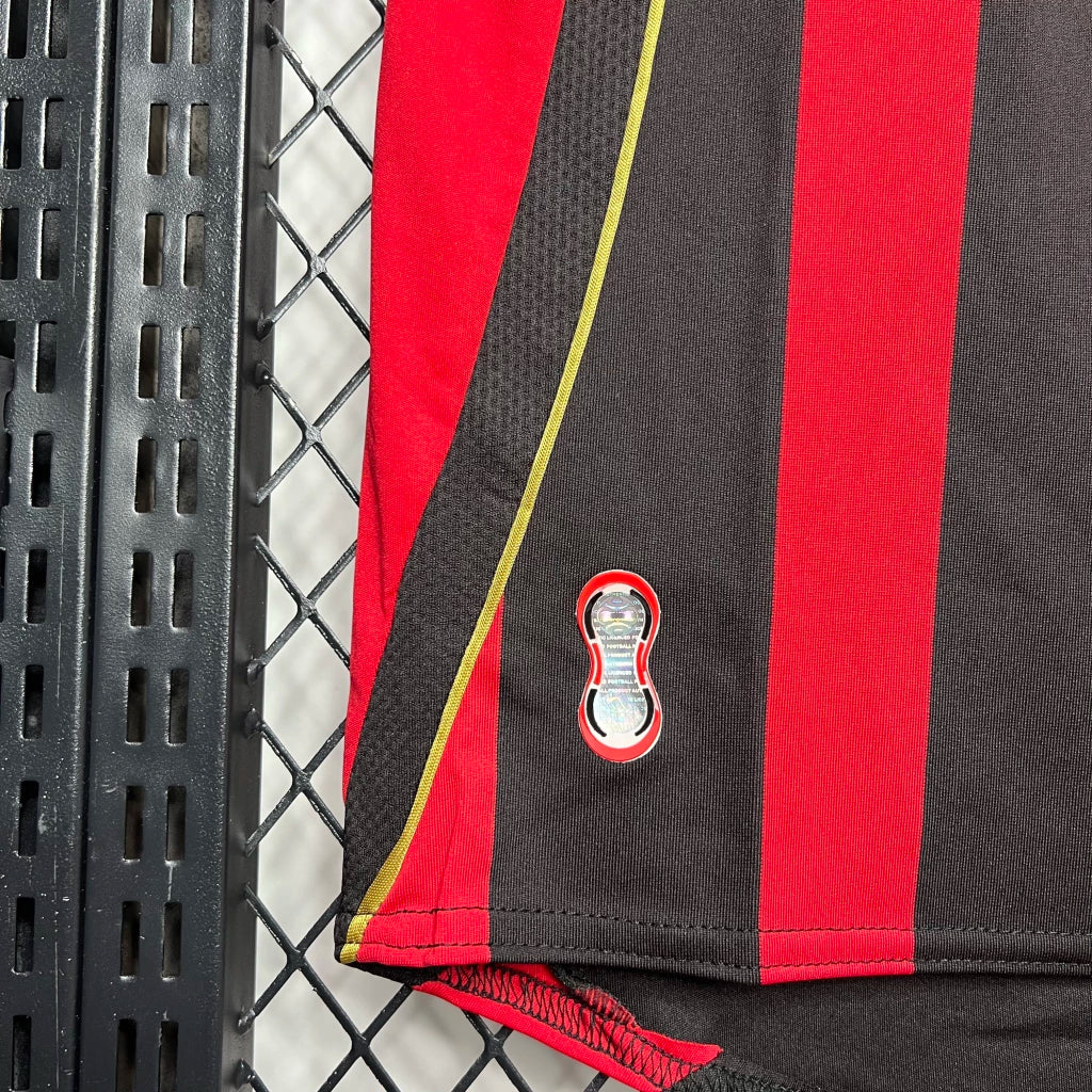 Camisa AC Milan Home 2006/07 - Retrô Adidas Masculino - Preto e Vermelho