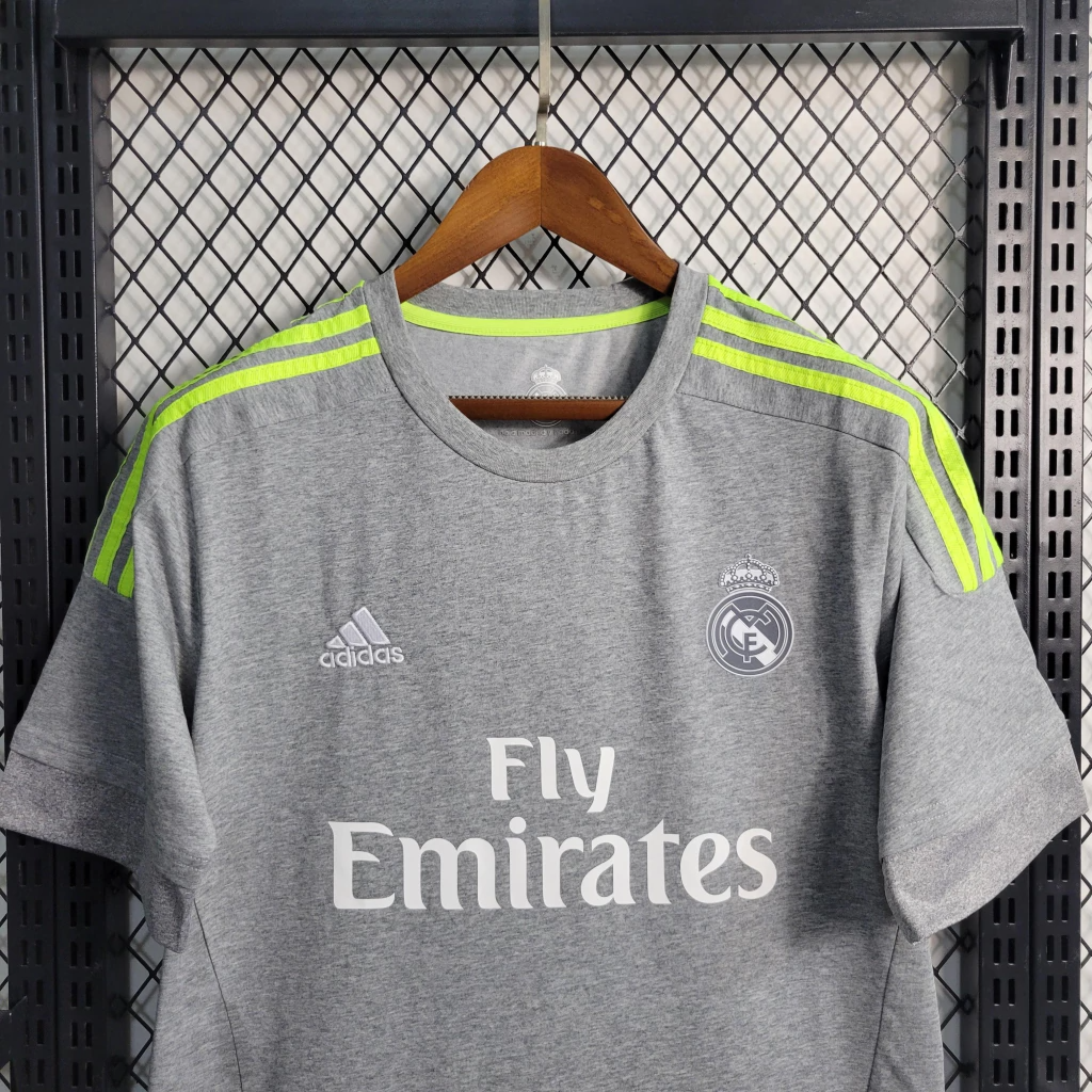 Camisa Real Madrid Away 2015/16 - Retrô Adidas Masculina - Cinza
