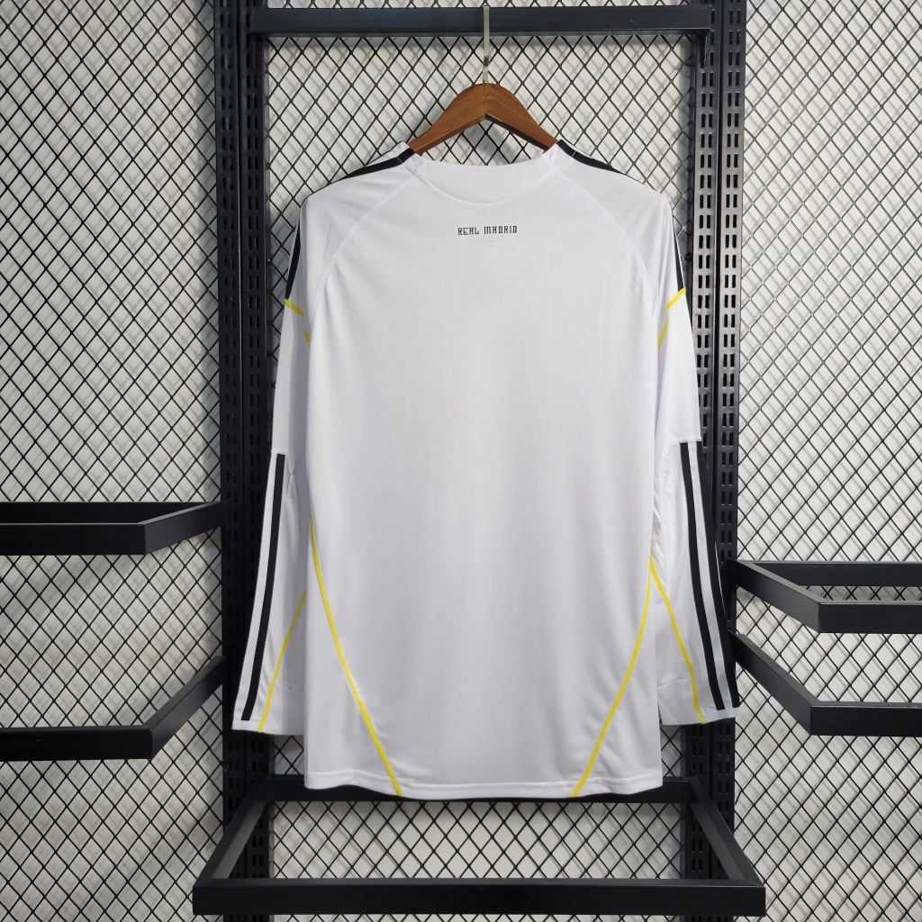 Camisa Real Madrid Home 2009/10 Manga Longa - Retrô Adidas Masculina - Branca