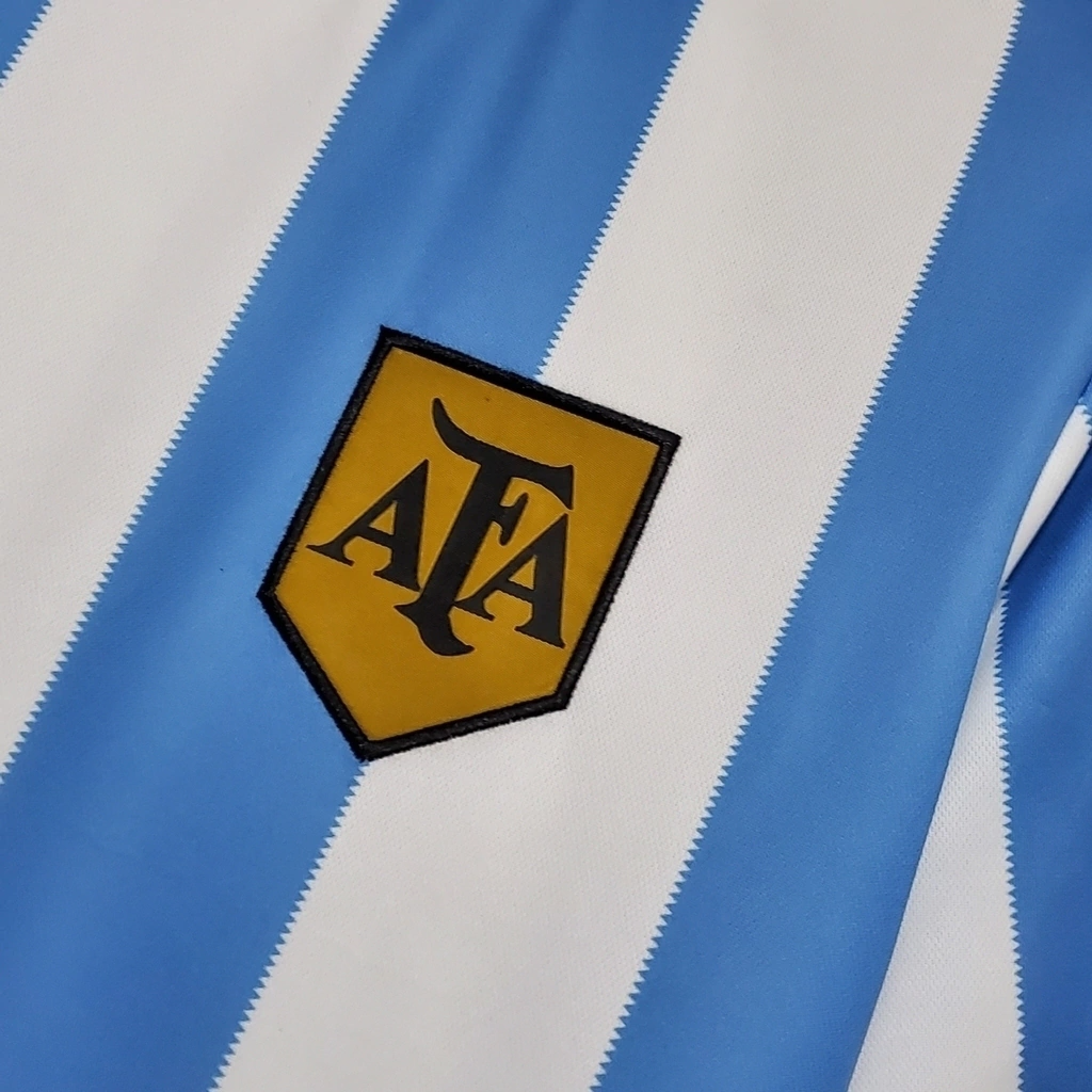 Camisa Argentina Home 1978 - Retrô Adidas Masculino - Azul e Branco