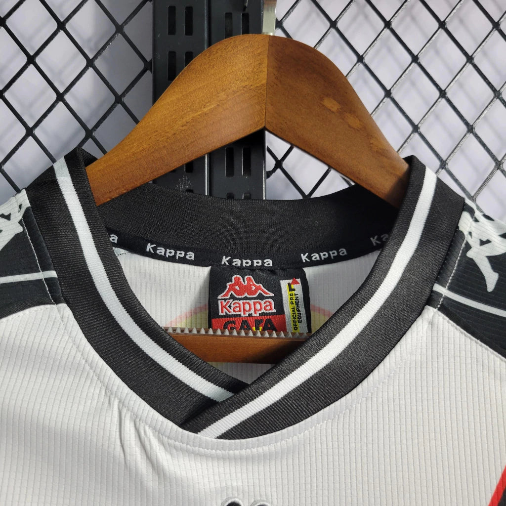 Camisa Vasco Home 1999/00 - Retrô Kappa Masculino - Branco e Preto
