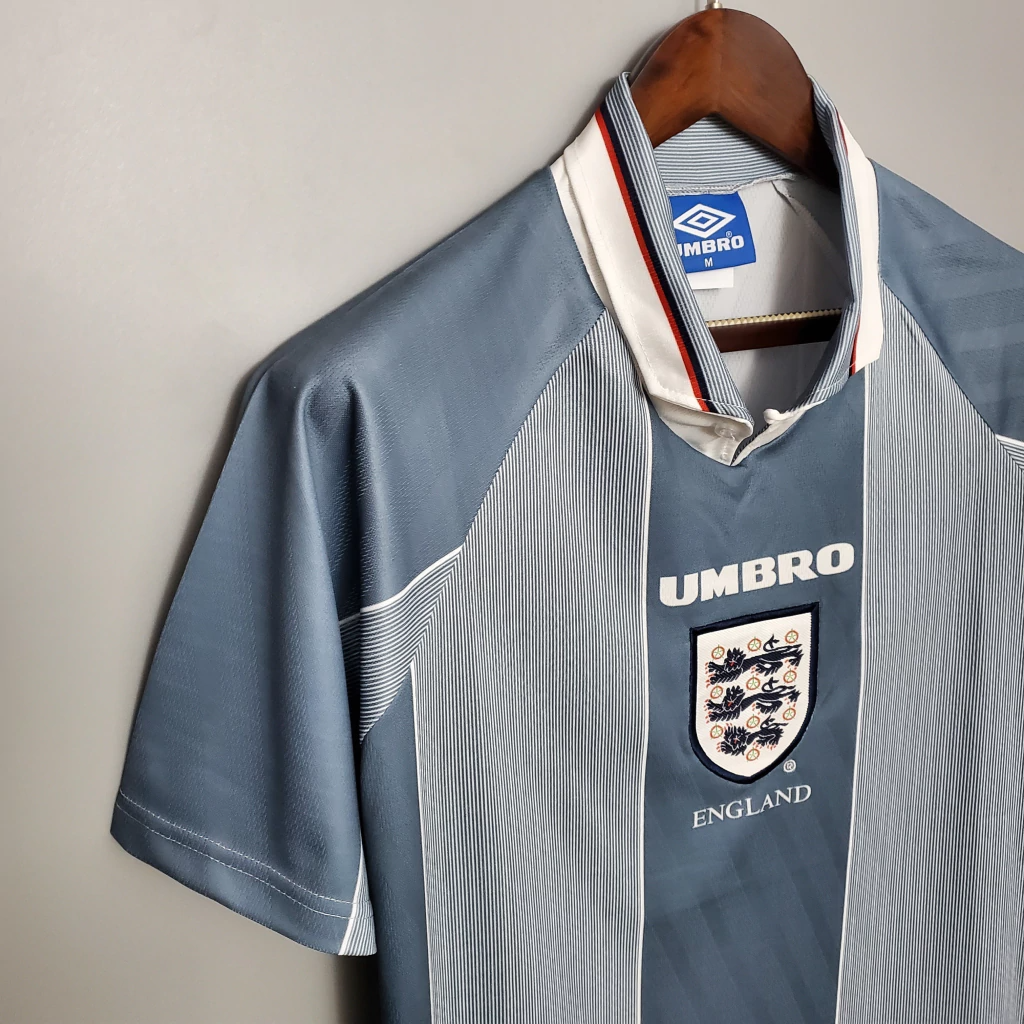 Camisa Inglaterra Away 1996 - Retrô Umbro Masculino - Cinza