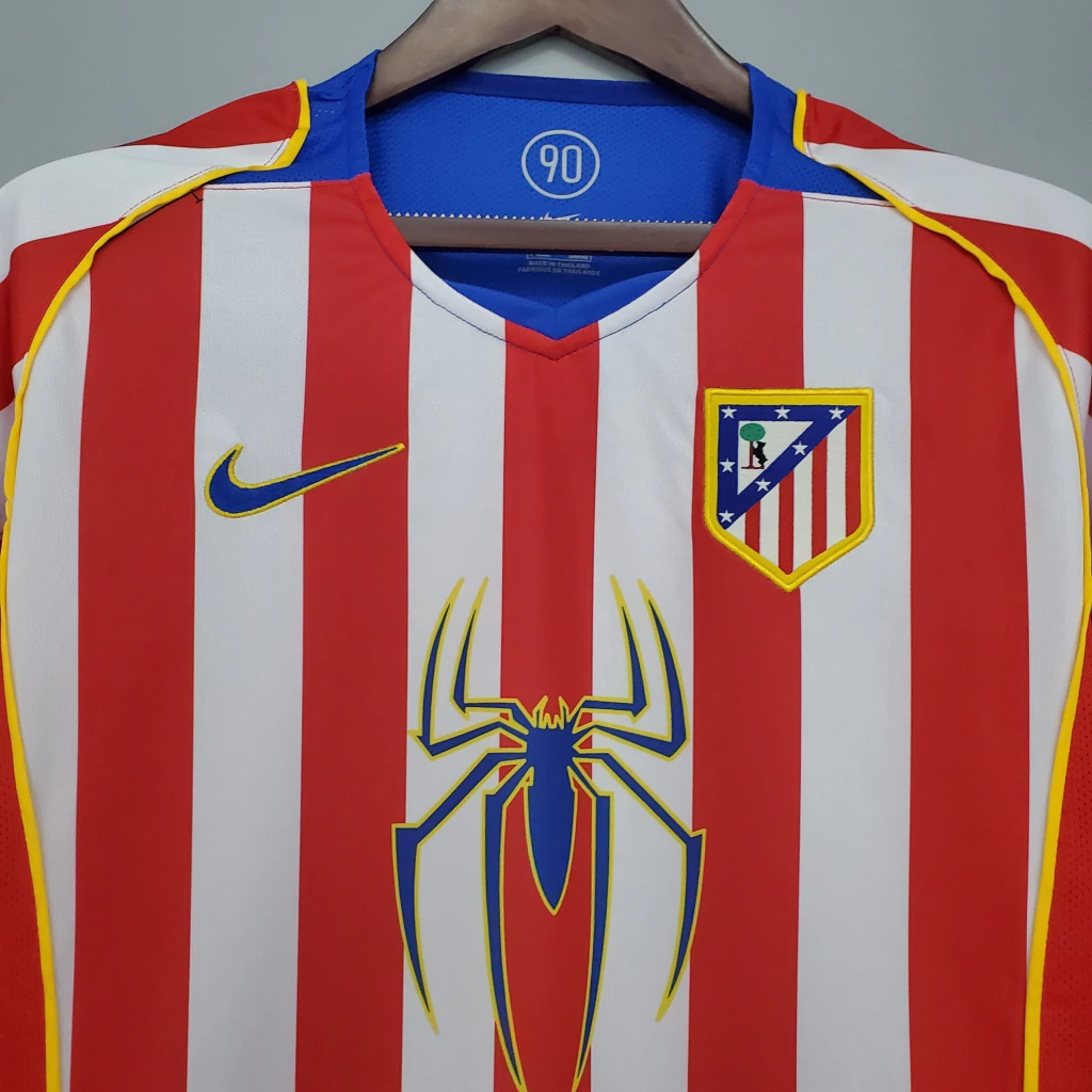Camisa Atlético de Madrid Home 2004/05 - Retrô Adidas Masculino - Vermelho e Branco