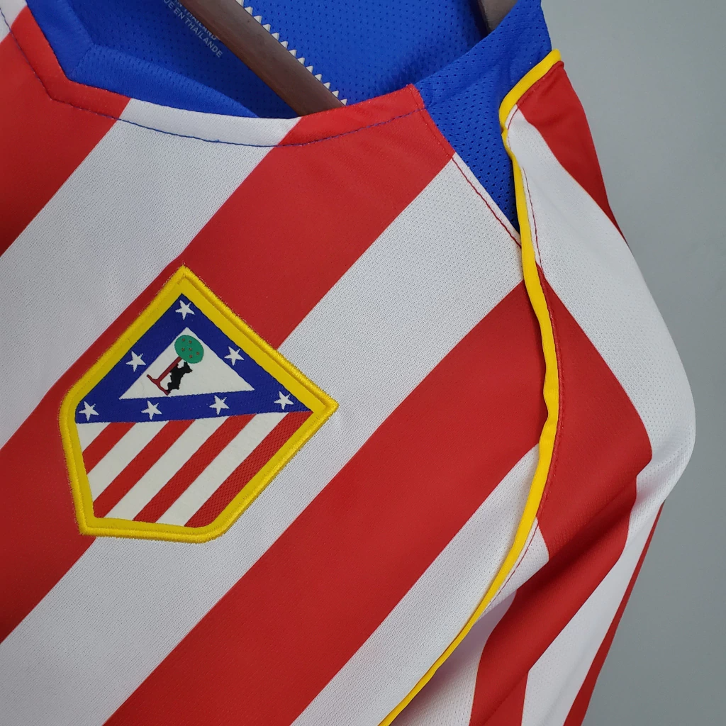 Camisa Atlético de Madrid Home 2004/05 - Retrô Adidas Masculino - Vermelho e Branco