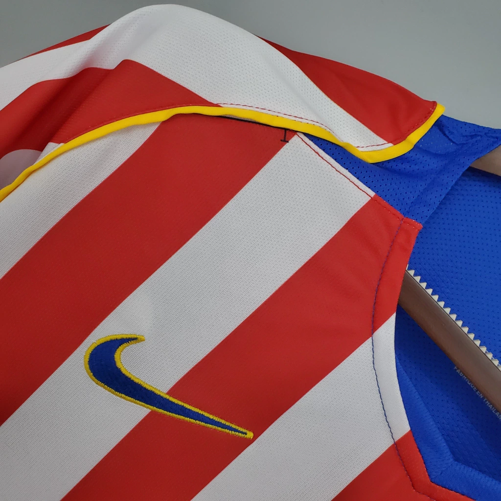 Camisa Atlético de Madrid Home 2004/05 - Retrô Adidas Masculino - Vermelho e Branco